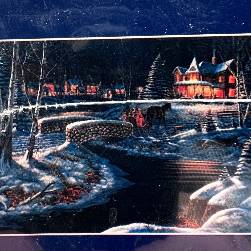 Glow In The Dark 1000 Piece Puzzle "Over The River" Winter Scene by Jim Hansel - Picture 9 of 14